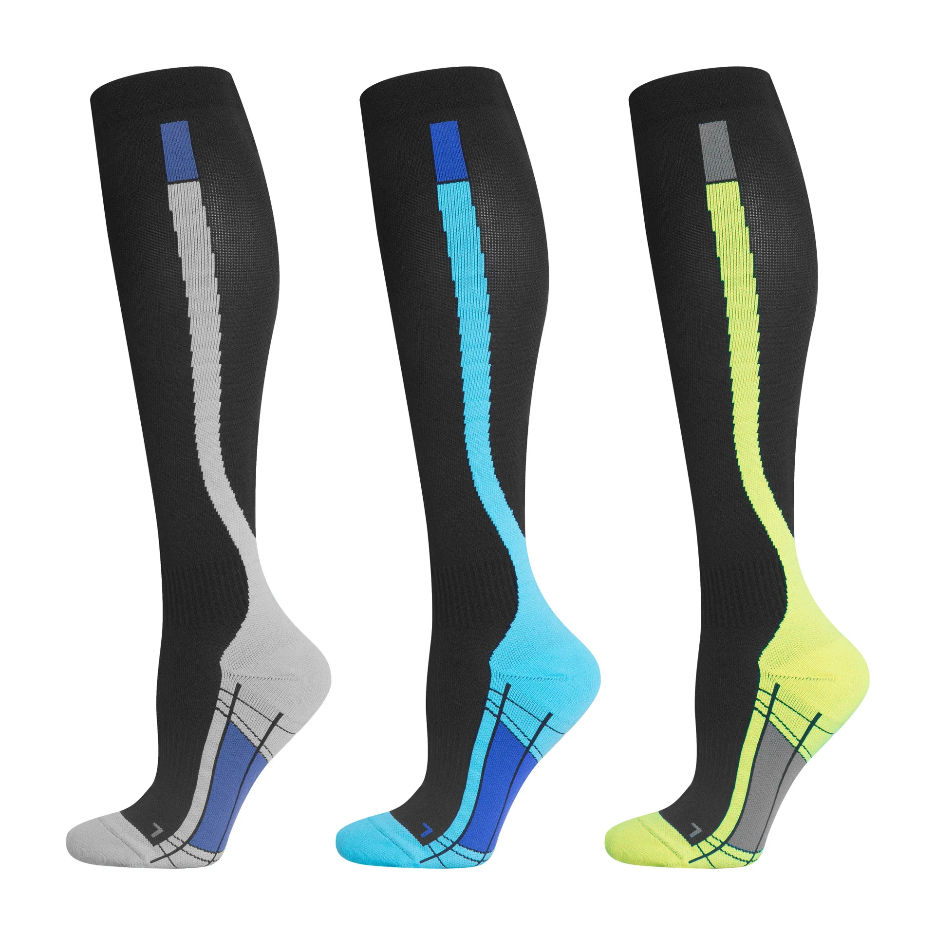 Sport Druck Socken Lange-abstand Lauf Compression Marathon Lauf Socken Rohr Gradient Compression Kalb Socken