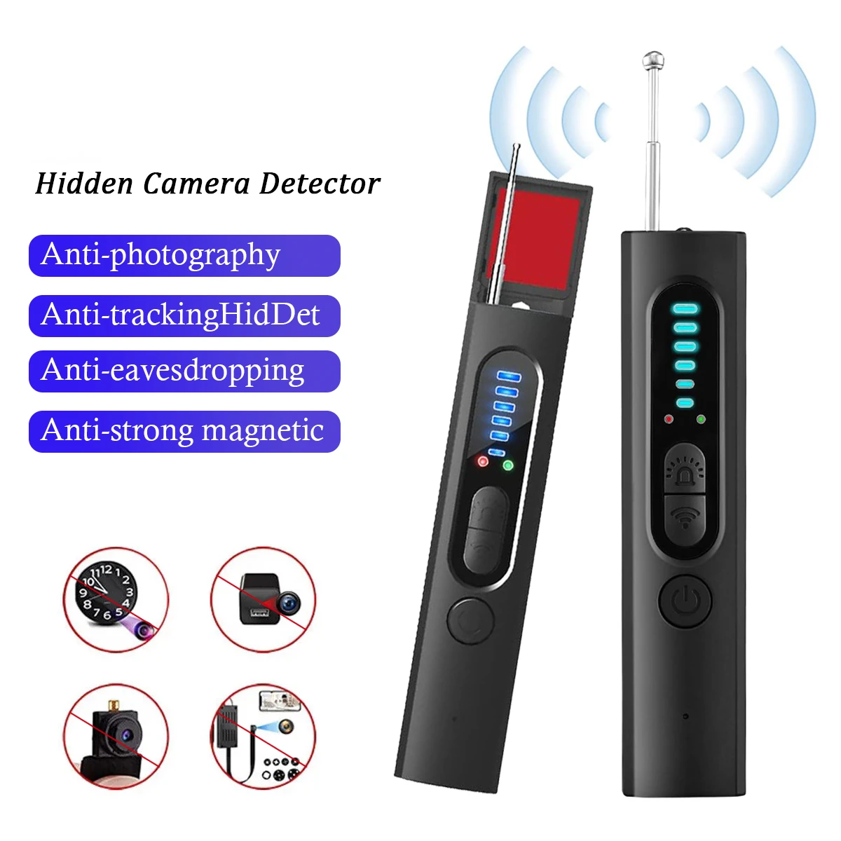 GPS Tracker RF Signal Detector Multi-functional Hotel Infrared Anti-Positioning Anti-spy Tracking Scanning Camera Detection