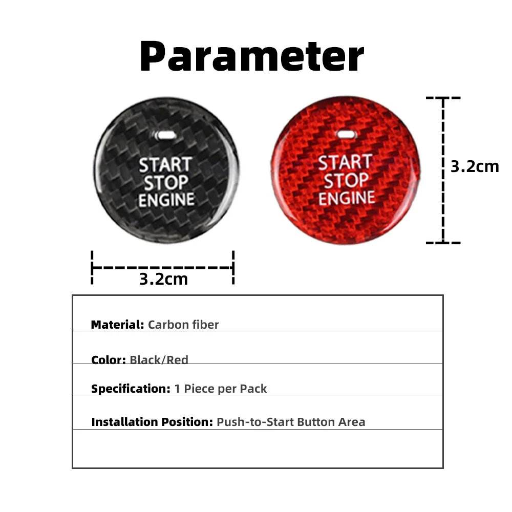 Real Carbon Fiber Car Engine Start Stop Button Interior Trim Cover Stickers For Mazda3 Axela CX-30  EV Auto Accessories