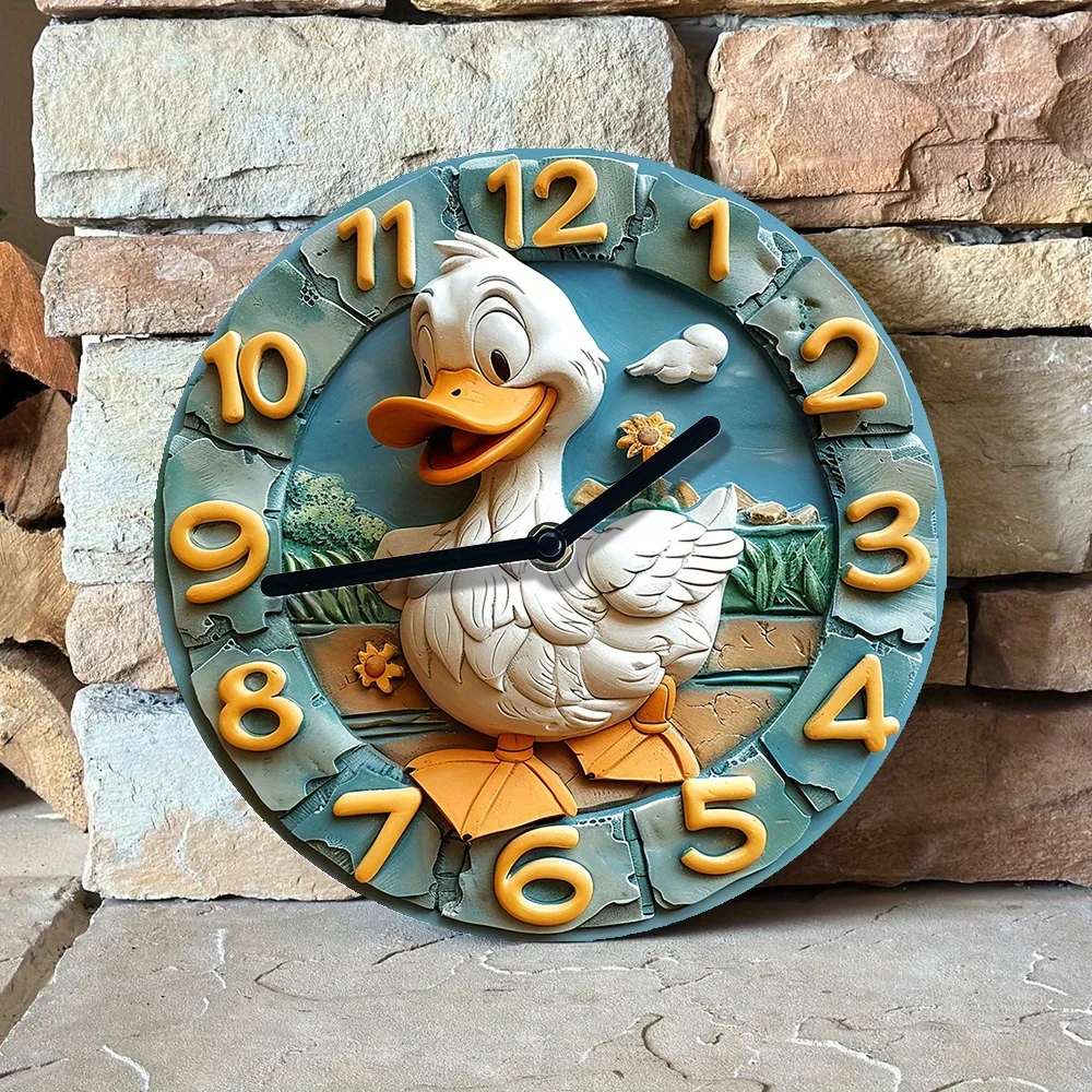 Silent Aluminum Wall Clock with Duck Design - Perfect for Summer Kitchen Decor & Mother'S Day Gift Wall Clock Modern Design