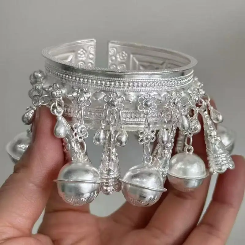 Miao Bell Bracelets, Clothing , Ethnic Minority Performance Jewelry, Elegant Hand Accessories