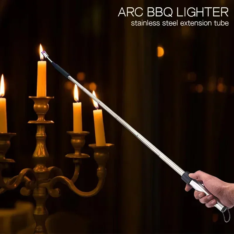 70 CM BBQ Candle USB Lighters Long adjustable Rechargeable Kitchen Windproof Cigarette Lighters Plasma Pulsed Powerful Arc