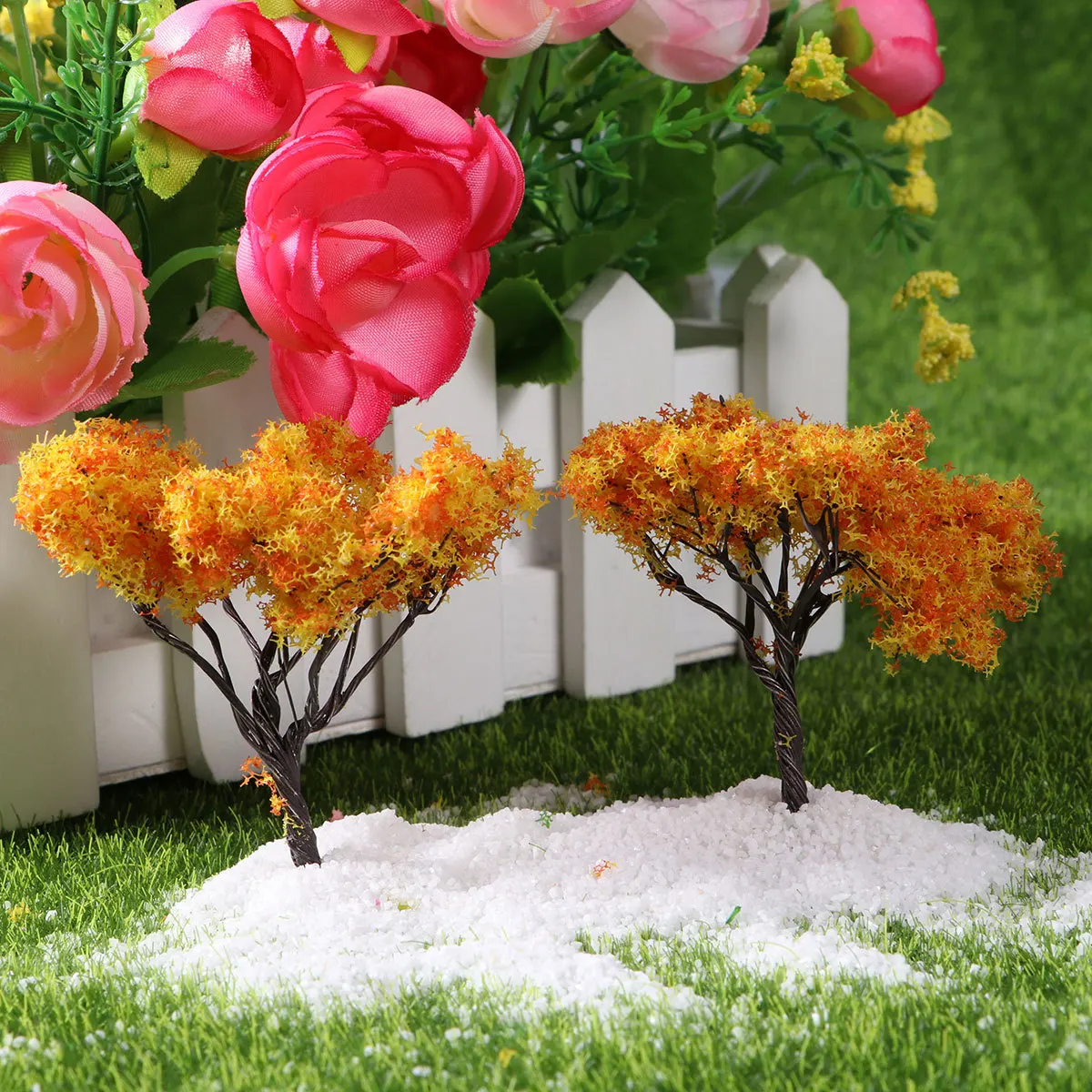 10pcs Tree Mini Garden Decorations Mini Trees For Terrarium For Terrarium Micro Landscape Diy Accessories Gold