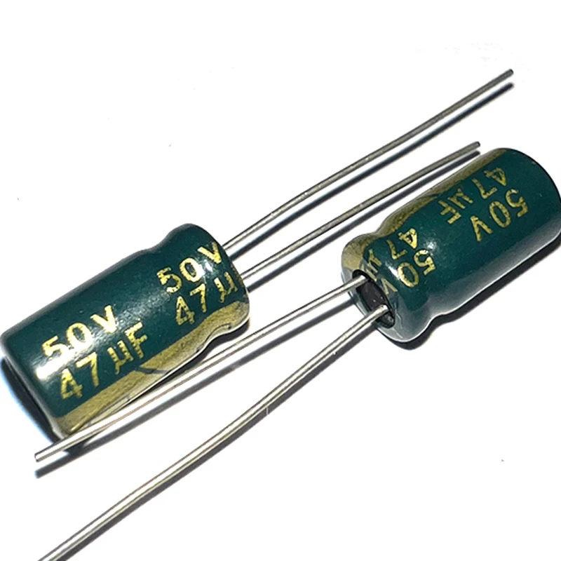 50pcs 50V47uf 6x7mm 6x12mm Aluminum Electrolytic Capacitor 47uf 50v High Frequency and Low Resistance 50v 47uf 50wv 50vdc 47mf