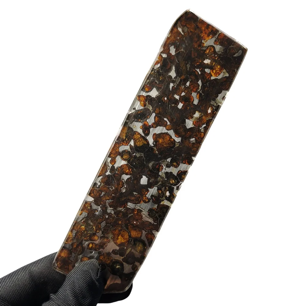 

58.3g Sericho Pallastie meteorite slice Olivine Meteorite Natural Specimen Meteorite material Collection - from Kenya -QA417