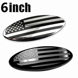 6 Inch Car Oval Front Grille Emblem For Ford F150 F350 FRONT GRILL Tailgate US Flag Oval Emblem Badge Car Decoration