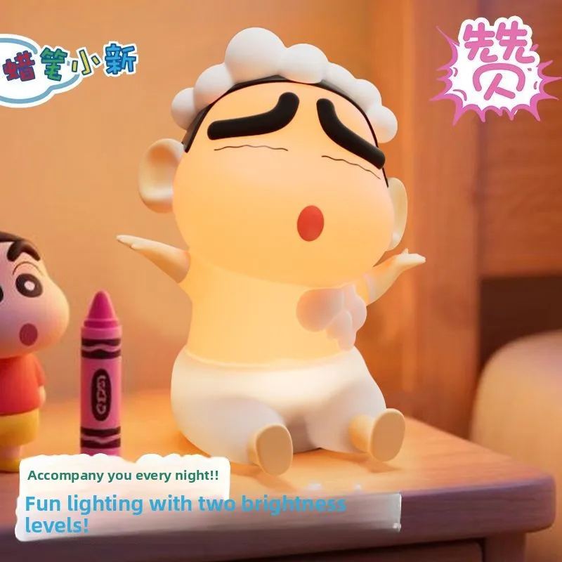

Crayon Shin-chan Sheep Bath Silicone Rechargeable Night Light Bedroom Bedside Decor Touch Control Soft Glow Bedside Decor Gifts