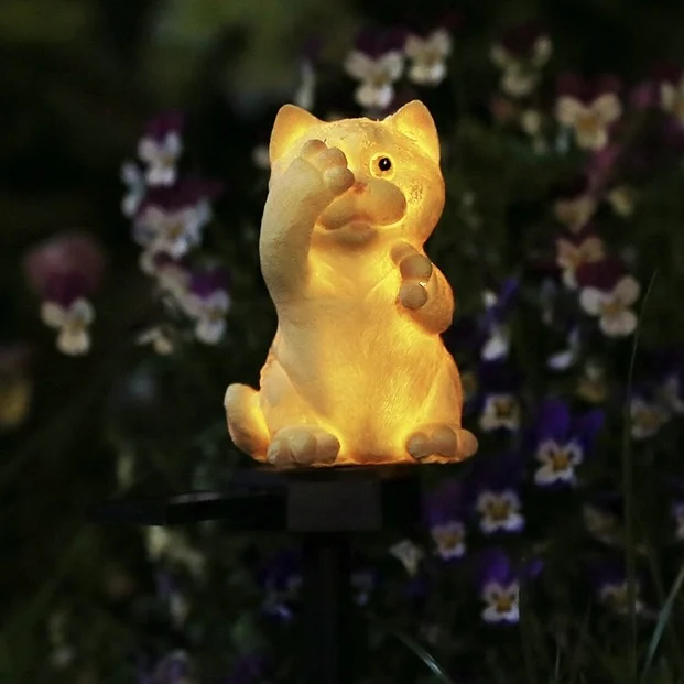 

Новый светодиодный солнечный светильник для газона, смола, пейзаж, двор, парк, атмосфера, украшение, излучающий свет, уличный светильник с заземлением для кошек