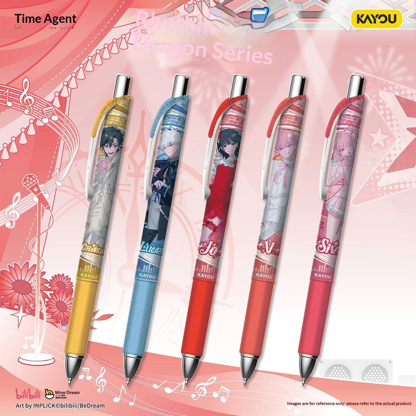 Hot Selling Kayou Link Click Gel Pen 0.5mm Black Ink Press Type Anime Blind Box Pen Office Stationery For Adult view 5