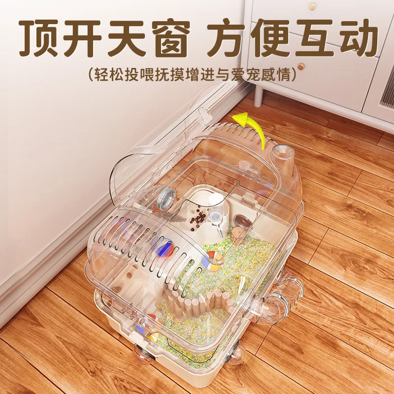 Luxury Oversized Hamster Villa Multi-Layer Acrylic Cage Panoramic Transparent Design Golden Bear Plastic Pet Home view 4