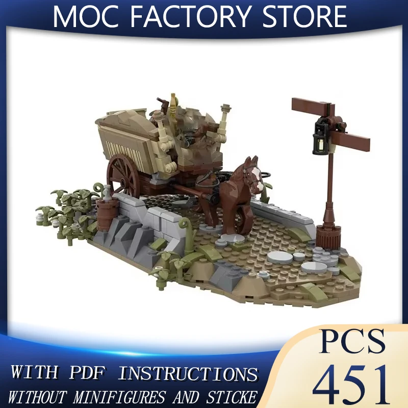 

Castle Bricks Magical Rings Moc Building Blocks Movie Scene Medieval Carriage Model DIY Assembly Street View Toys Child Gifts