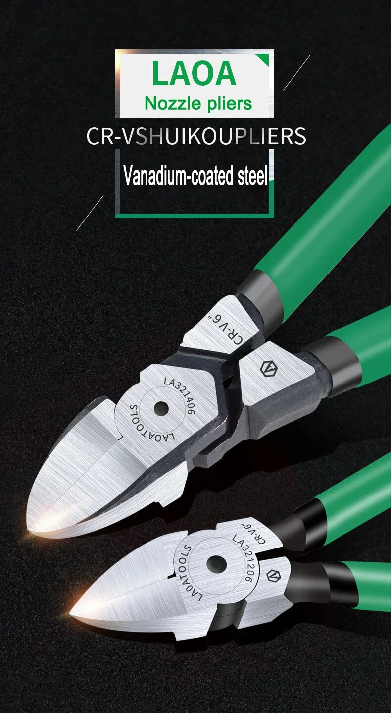 LAOA 4,5/5/6 Zoll Präzisions-Seitenschneider aus Chrom-Vanadium-Stahl, Modell Elektriker-Schere, Diagonalzange – Detail 2