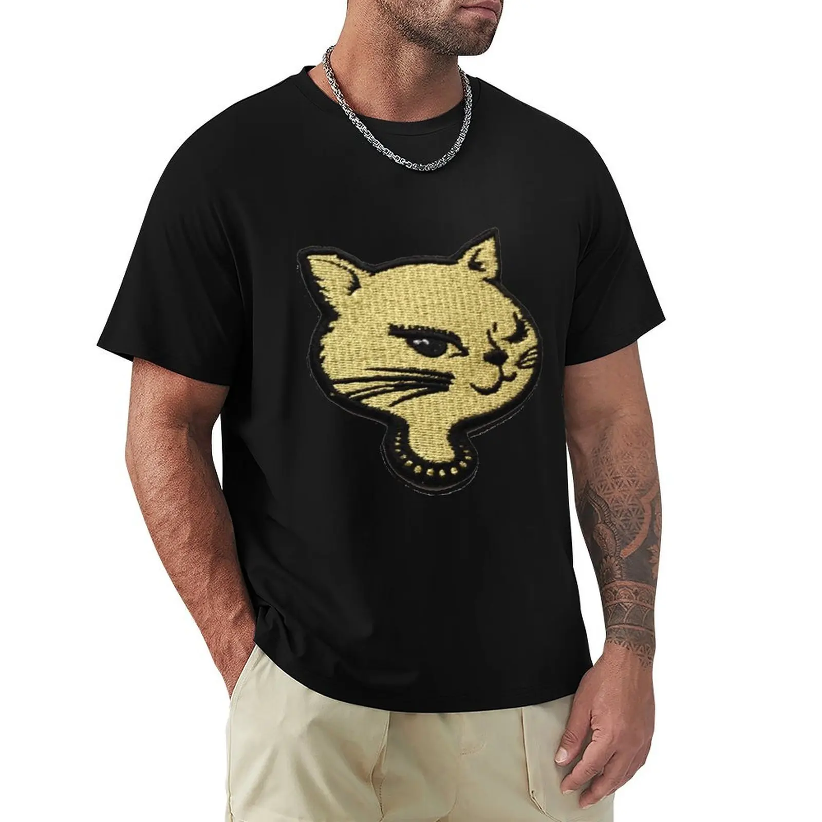 

90s Winking Cat Sticker Style T-Shirt Funny t-shirts cute tops luxury clothing labubu mens t shirt graphic