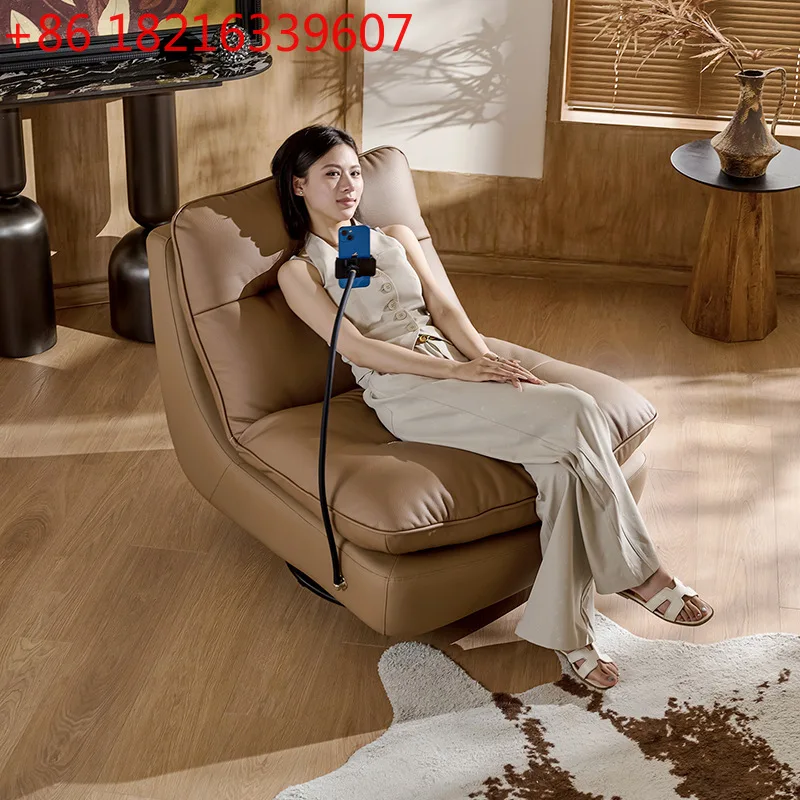 YAO Italian minimalist sofa chair with a rotating swivel living room, comfortable lazy lounge chair, small apartment