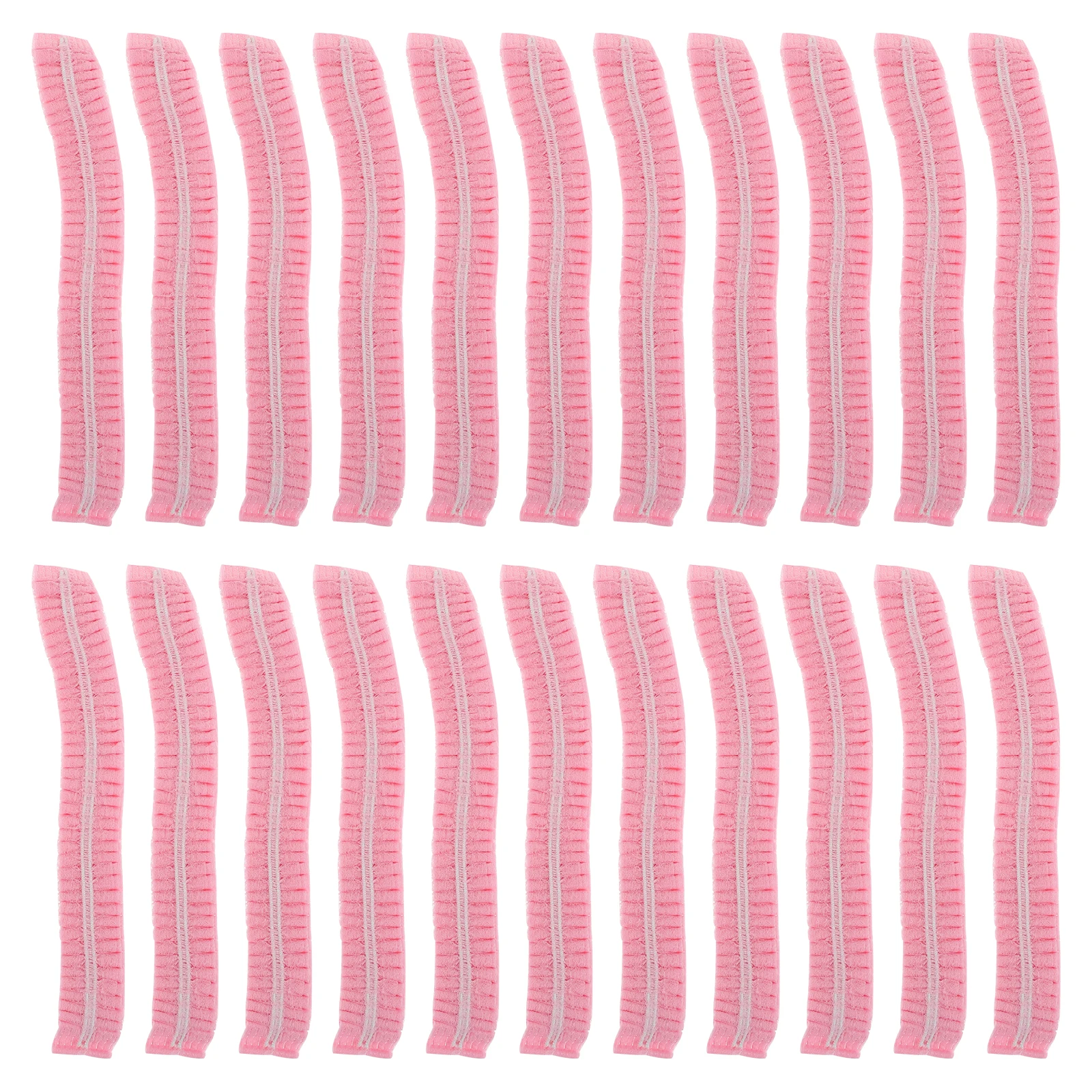 

100 Pcs Non Woven Disposable Hats Dustproof Mesh Caps Pink Bouffant Beauty Salon Bathing Hat Lightweight Breathable One off Hat