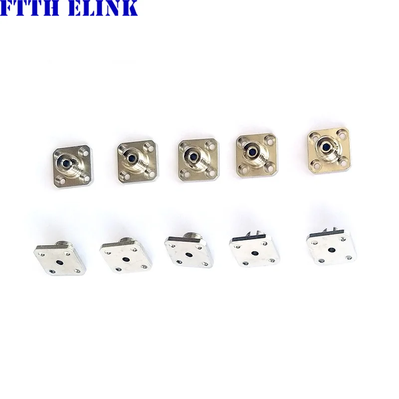 مقبس لمحول FC، قاعدة مقعد من الألياف الضوئية لقوس أنثى مقرنة FC FTTH شحن مجاني 12.7 × 12.7 مم 15 × 15 مم، 10 قطع