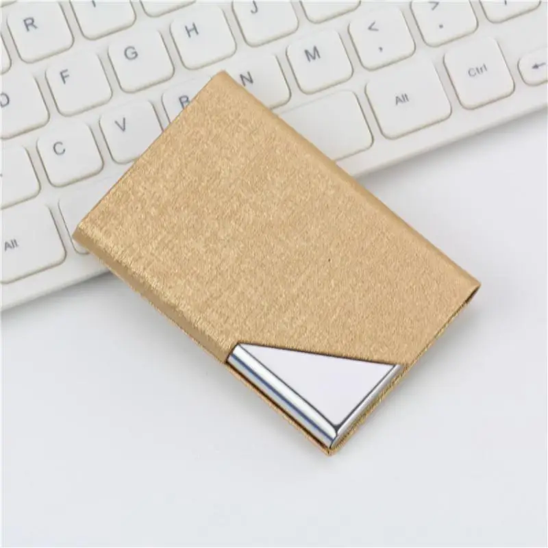 Hochwertiger Visitenkartenhalter aus PU-Leder und Metall, schlankes Design, verschiedene Farben, perfekt für den täglichen Gebrauch im Büro. – Detail 12