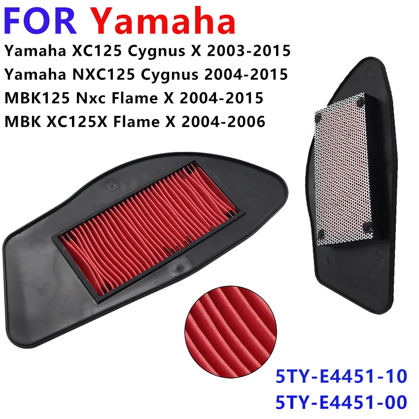 Filtro de ar da motocicleta é adequado para yamaha xc125 cygnus x nxc125 cygnus mbk125 nxc chama x mbk x125x chama x 5ty-e4451-00