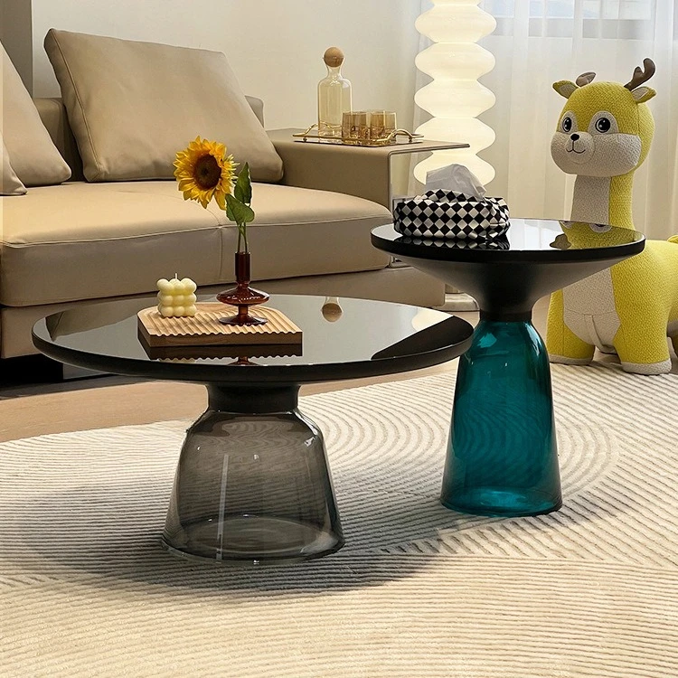 

Nordic, tempered glass, coffee table, living room, personalized, creative, round, modern, simple, light luxury