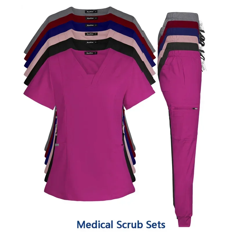 

Slim Fit Women Scrubs Sets Nurse Accessories Medical Uniform Hospital Dental Clinical Workwear Clothing Surgical Overall Suits