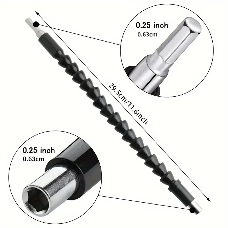 Flexible Screwdriver Extension Flex Drill Bit Holder Hex Shaft Tip Soft for Electric Screw Driver Snake Adapter Connect Magnetic