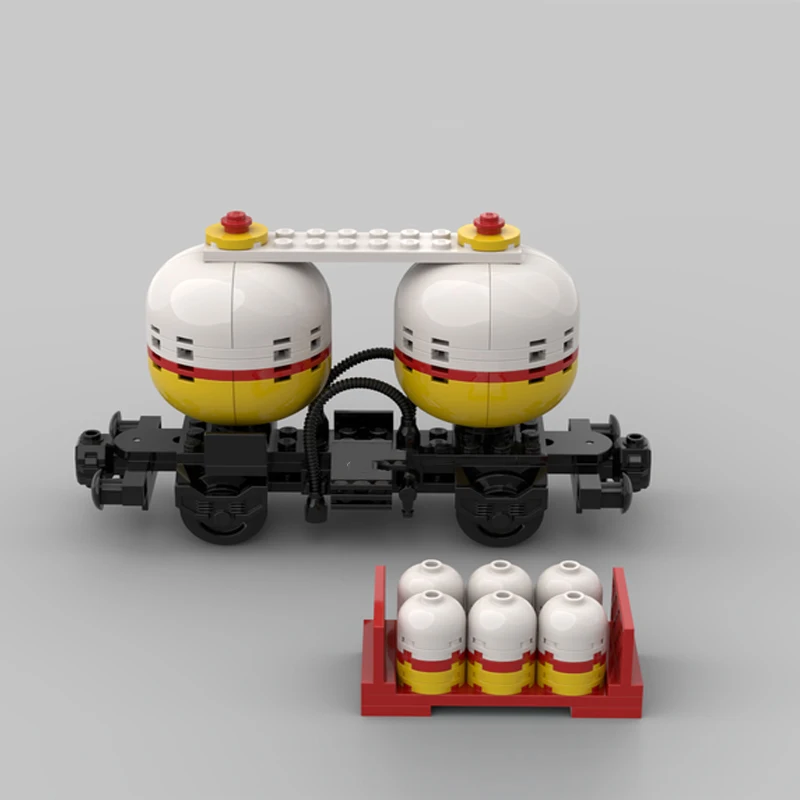 Baru 109 Buah MOC Kota Industri Shell Oktan Rel Tanker Mobil Gerobak Kereta Model DIY Ide Kreatif Mainan Anak Hadiah Teknologi Blok