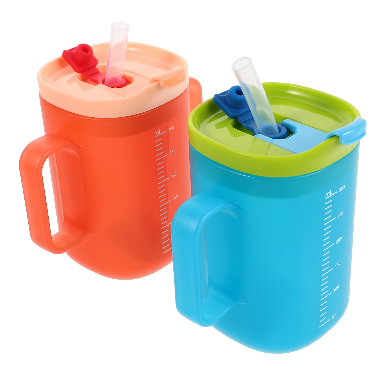 

2 Pcs Learning Cup Tumbler Cups Milk Plastic Toddler with Straw for Pp Infant