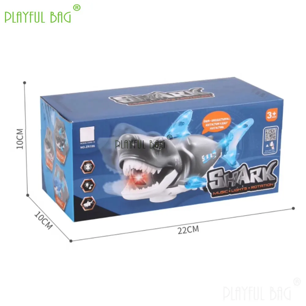 Brinquedo de tubarão elétrico Auto 360 °   Movimento LED Luzes e Música Crianças Presentes de Aniversário Robótico Tubarão Cabeça Giratória Design Realista VG227