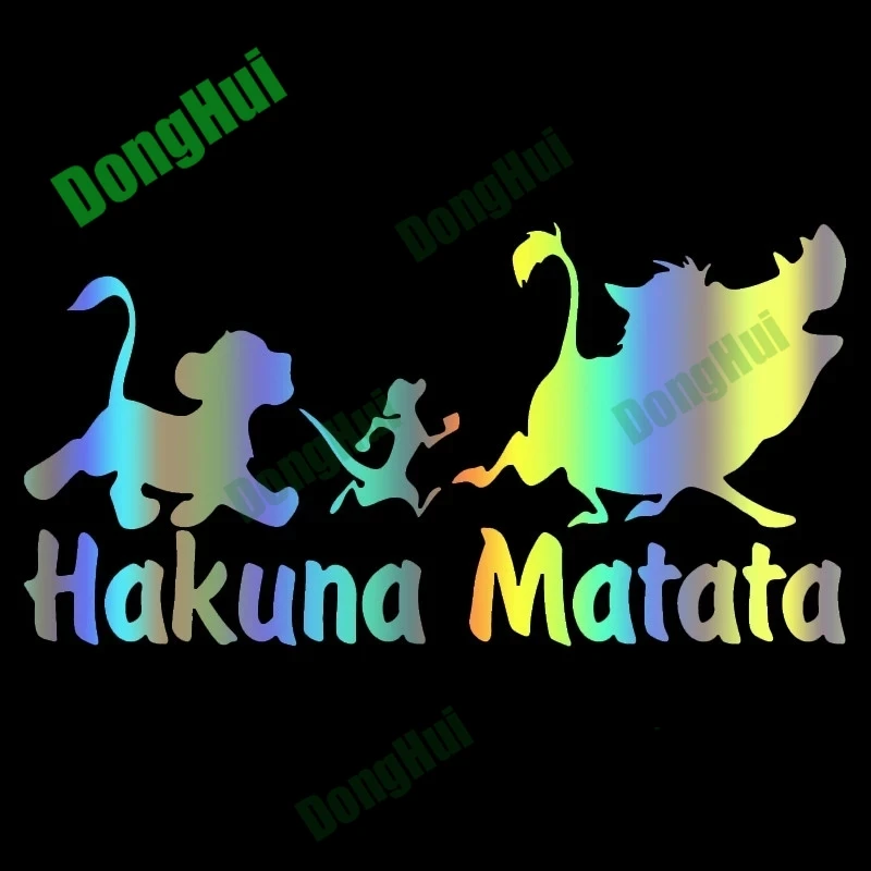 

Lion Pumba Dingman HAKUNA MATATA black and white silhouette laser car stickers motorcycle trunkhelmet than laptopluggagestickers