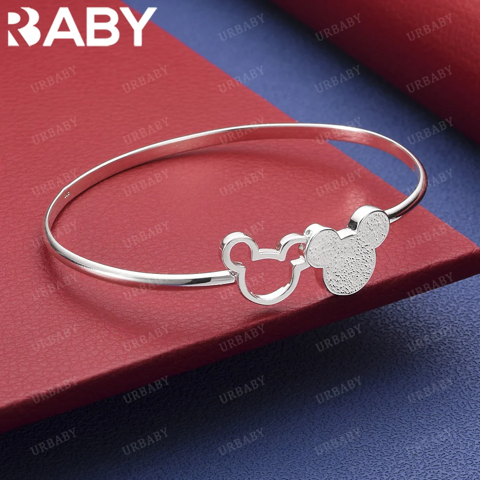

Браслет URBABY из стерлингового серебра 925 пробы с Микки Маусом для женщин, модные украшения для вечеринок и повседневной носки