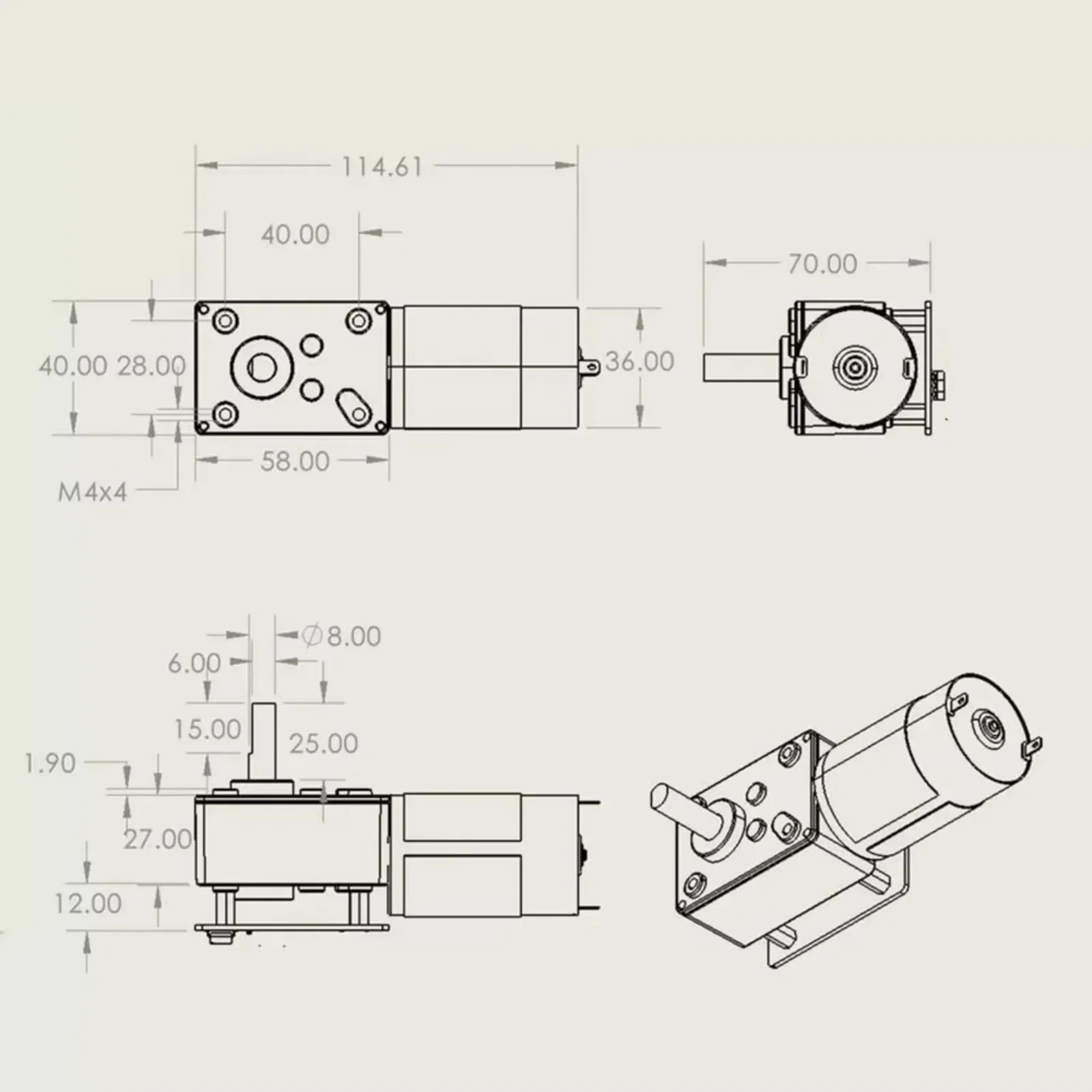 Image 7: ASME-SQA 70kg.cm servo à couple élevé réducteur d'engrenage à vis sans fin servo de codage magnétique autobloquant 60 degrés pour Valve de bras de Robot