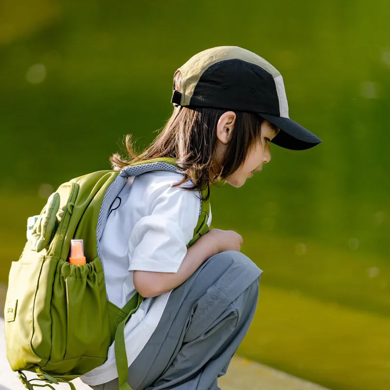Sommerliche Eltern-Kind-Baseballkappe mit Farbblöcken, schnelltrocknend, atmungsaktiv, Sonnenschutz, Schirmmütze für Jungen und Mädchen, Outdoor-Reisen – Detail 3