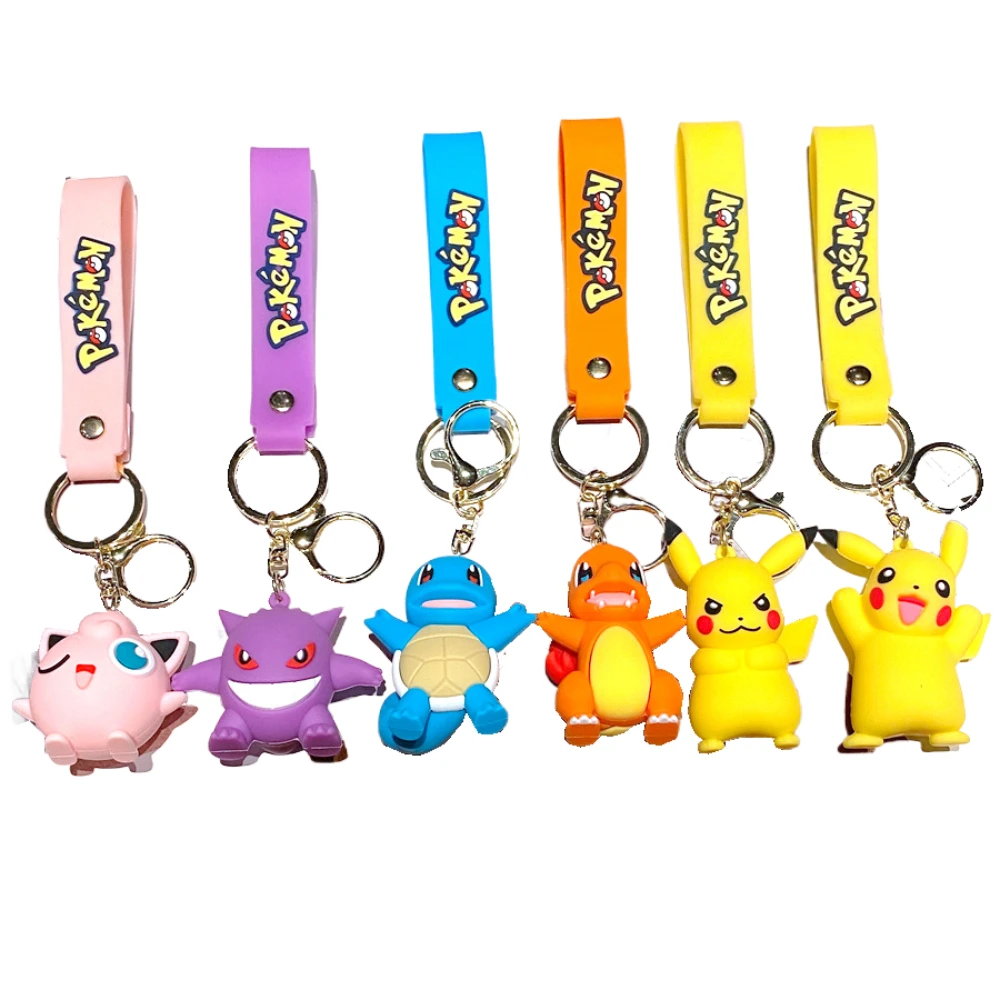 

Originality Cartoon Pokemon Gengar Charmander Squirtle Jigglypuff Cute Doll Keychain Backpack Decoration Pendant Car Keychain