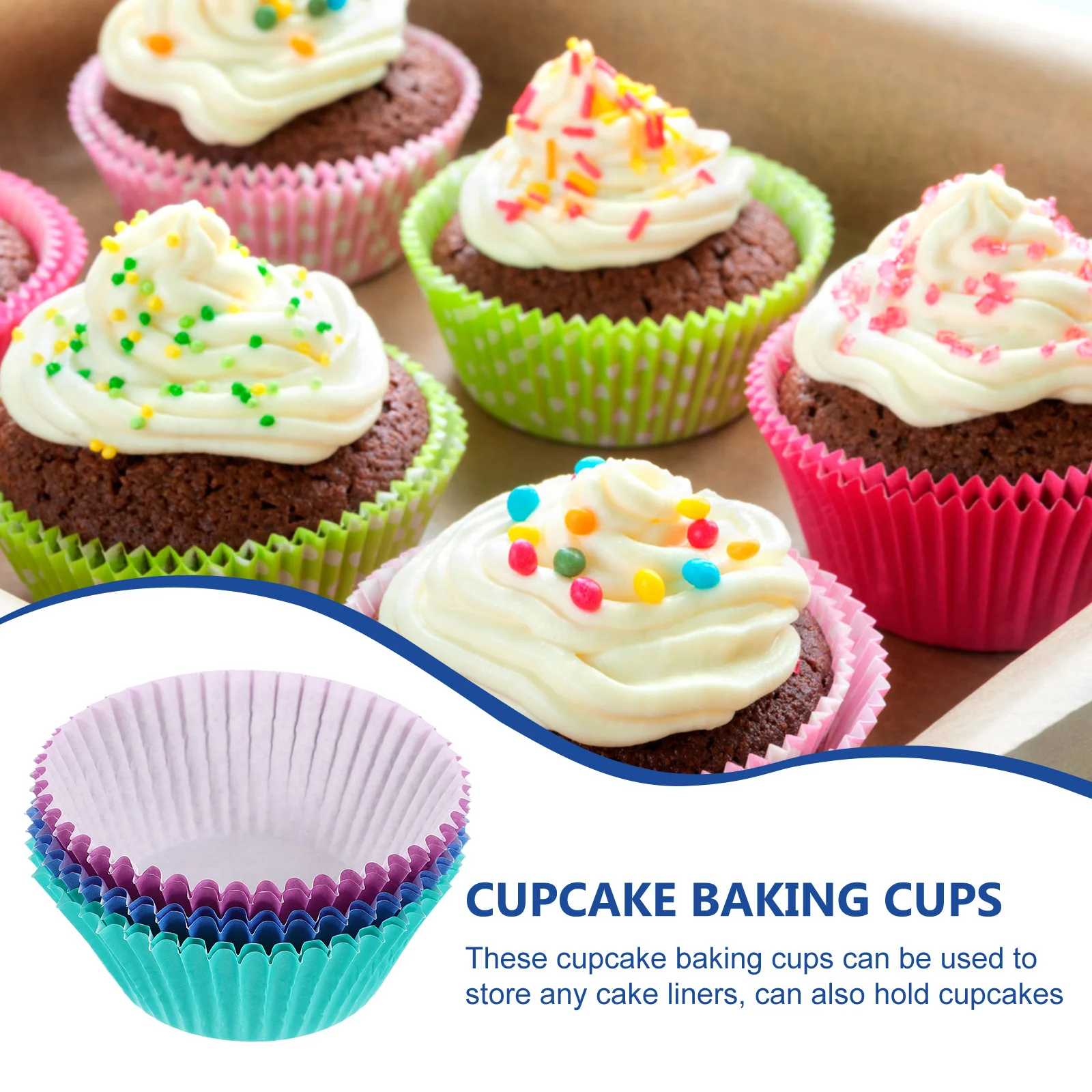 

300Pcs Paper Baking Cups Cupcake Liner Holders for Muffins Desserts Food Safe Disposable Wrappers for Celebration Party Use