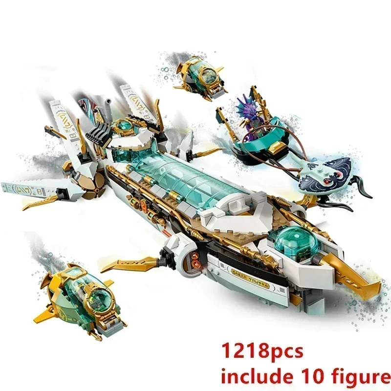 1218pcs Hydro Bounty Submarine Mech Sub Speeder Compatible 71756 Building Blocks bricks model Kids Toys Gift