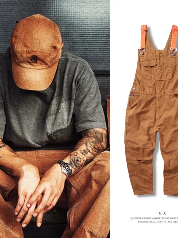 

Американские повседневные комбинезоны свободного кроя с широкими штанинами, рабочая одежда для пар, мужские и женские комбинезоны свободного кроя из бамбукового волокна