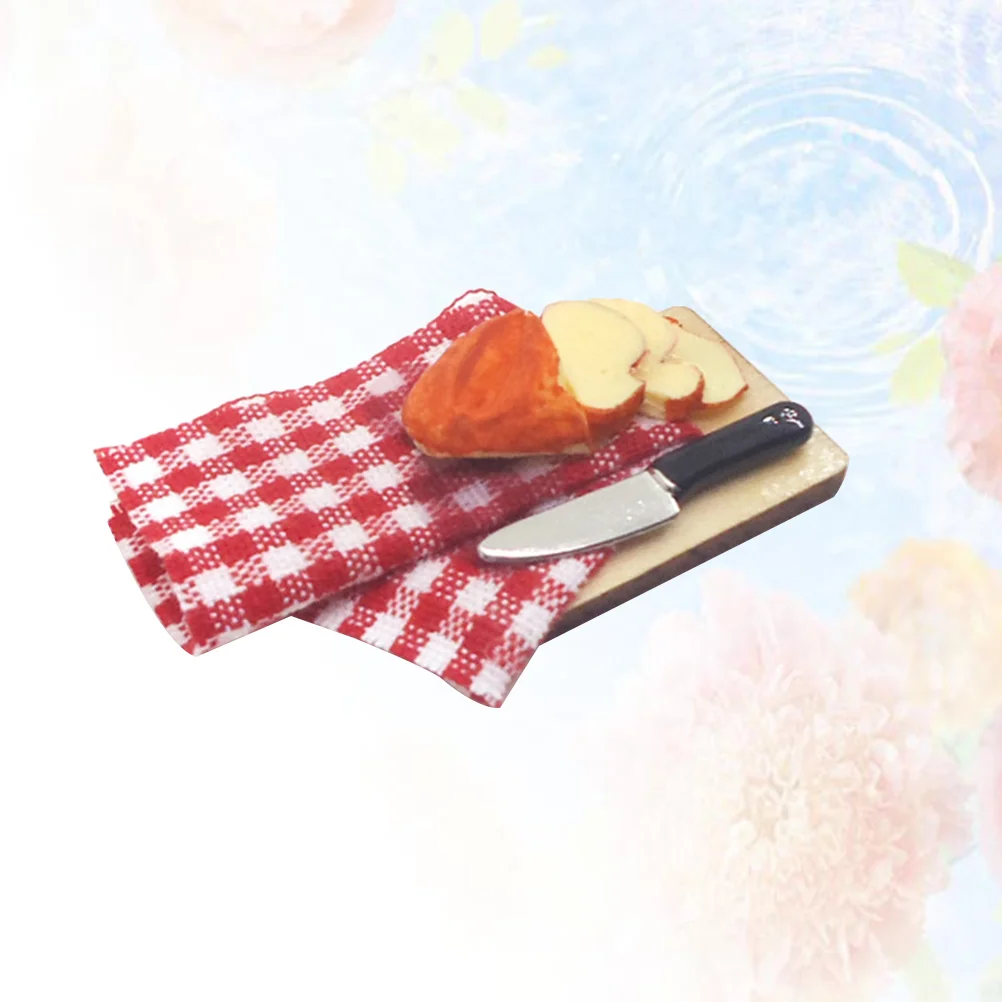 

1 Set Mini House Bread Board Decor Mini Chopping Board Ornament Creative Mini House Accessories mini house furniture