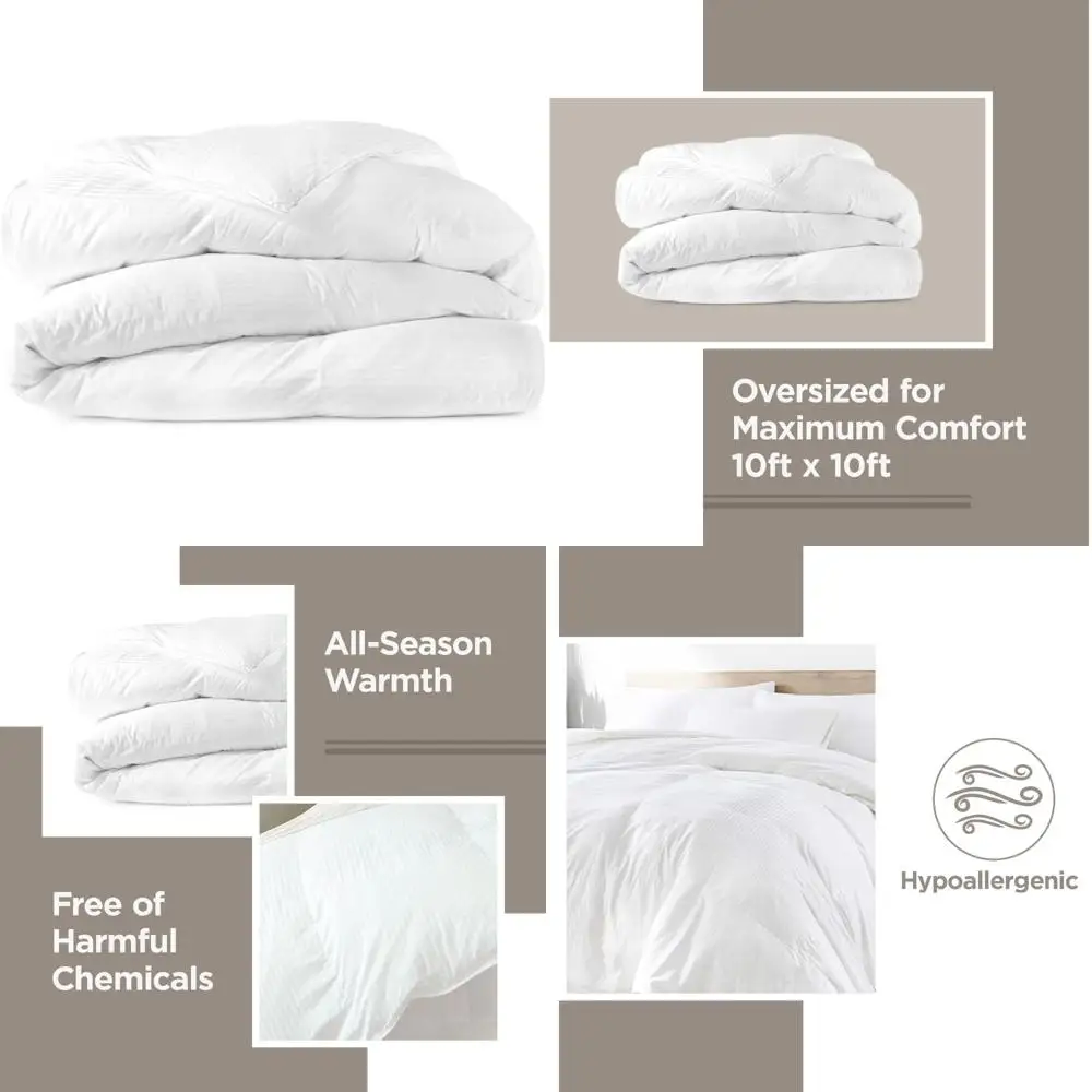 

Huge Comforter - 10ft x 10ft Down Alternative - Allergy-Free, Year-Round Use, 300 Thread Count Cotton