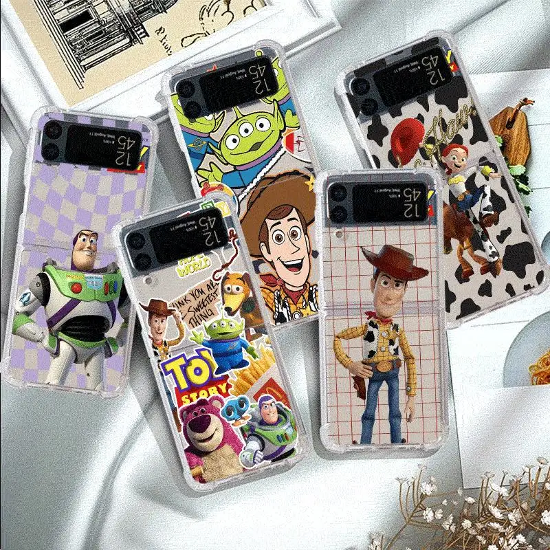 Disney Toy Story Buzz Woody phone Cases for Samsung Galaxy Z Flip 3 case Z Flip 4 ZFlip 5 zflip Flip3 Flip4 Airbag Fundas Cover