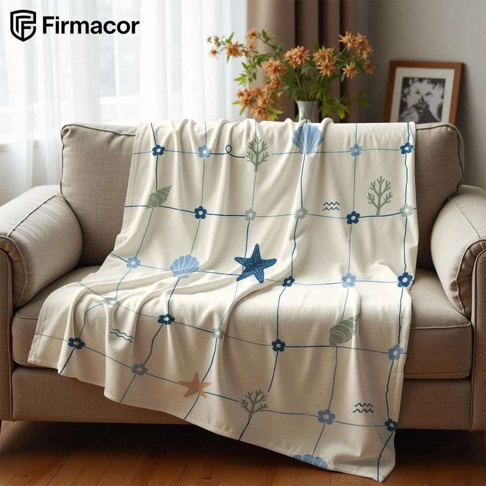 Ocean Net Shell Ultra Soft Sherpa Fleece Blanket Fluffy Warm Halloween Cozy Throw for Sofa Couch Bedroom Gift All season