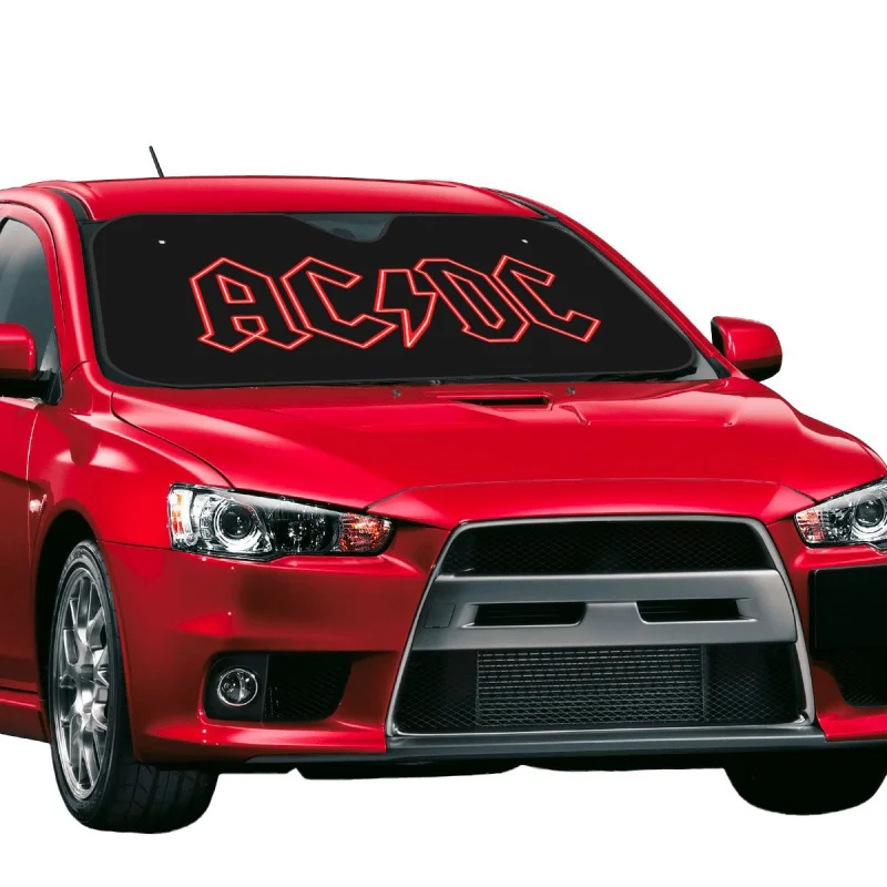 AC DC Rock Music Windshield Sunshade Fold-up Cover Front Block Window  Sun Visor Accessories Covers