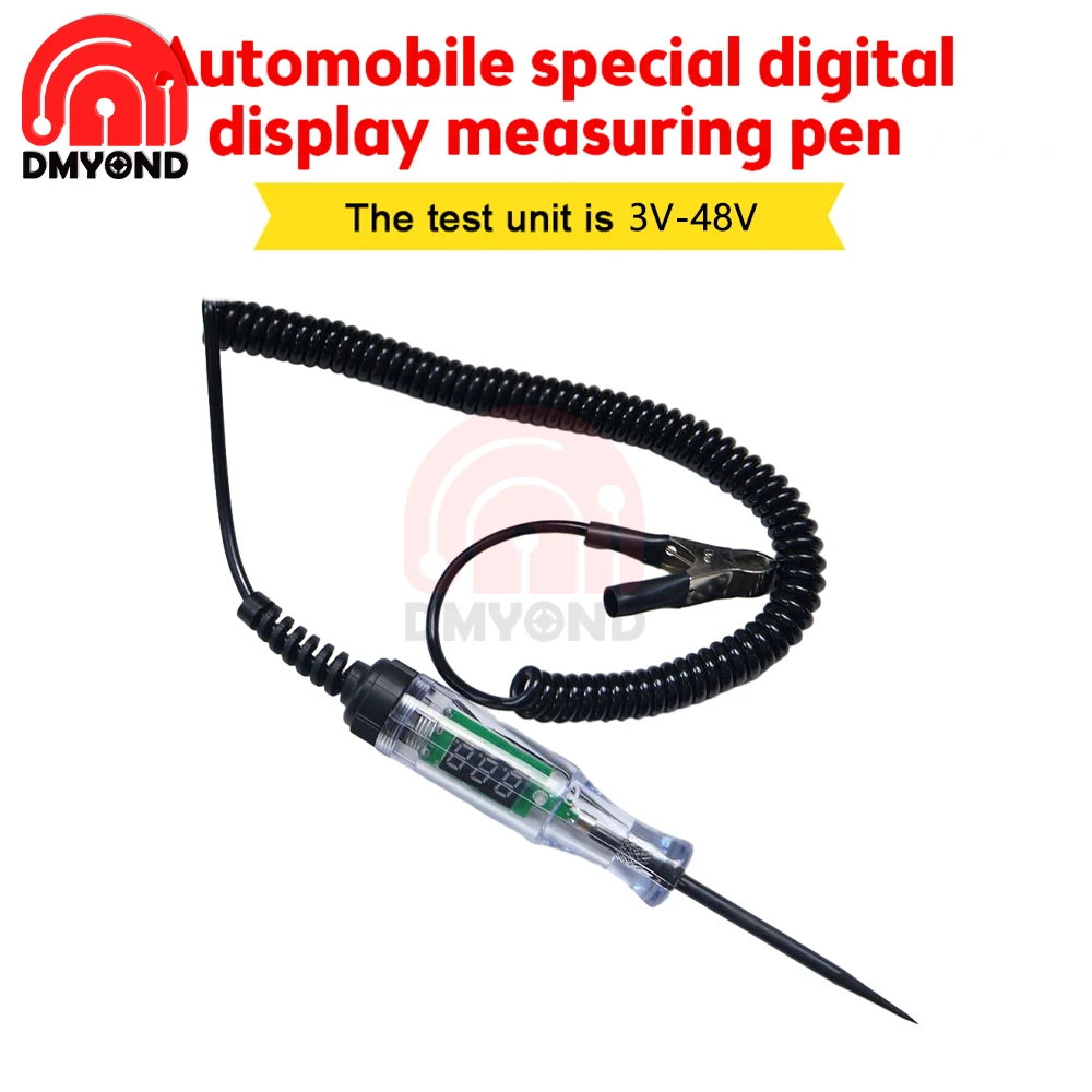 

DC 3V-48V LCD Digital Display With LCD Screen Voltage Tester Electrical Circuit Test Pen for Automotive Car Truck Circuit Tester