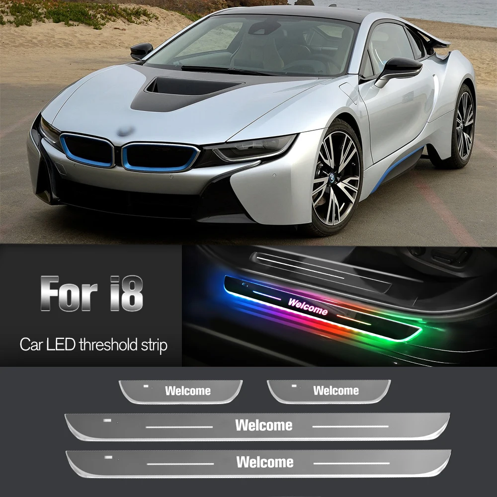 

Car Door Sill Light For BMW i8 2014-2019 2015 2016 2017 2018 Customized Logo LED Welcome Threshold Pedal Lamp Accessories