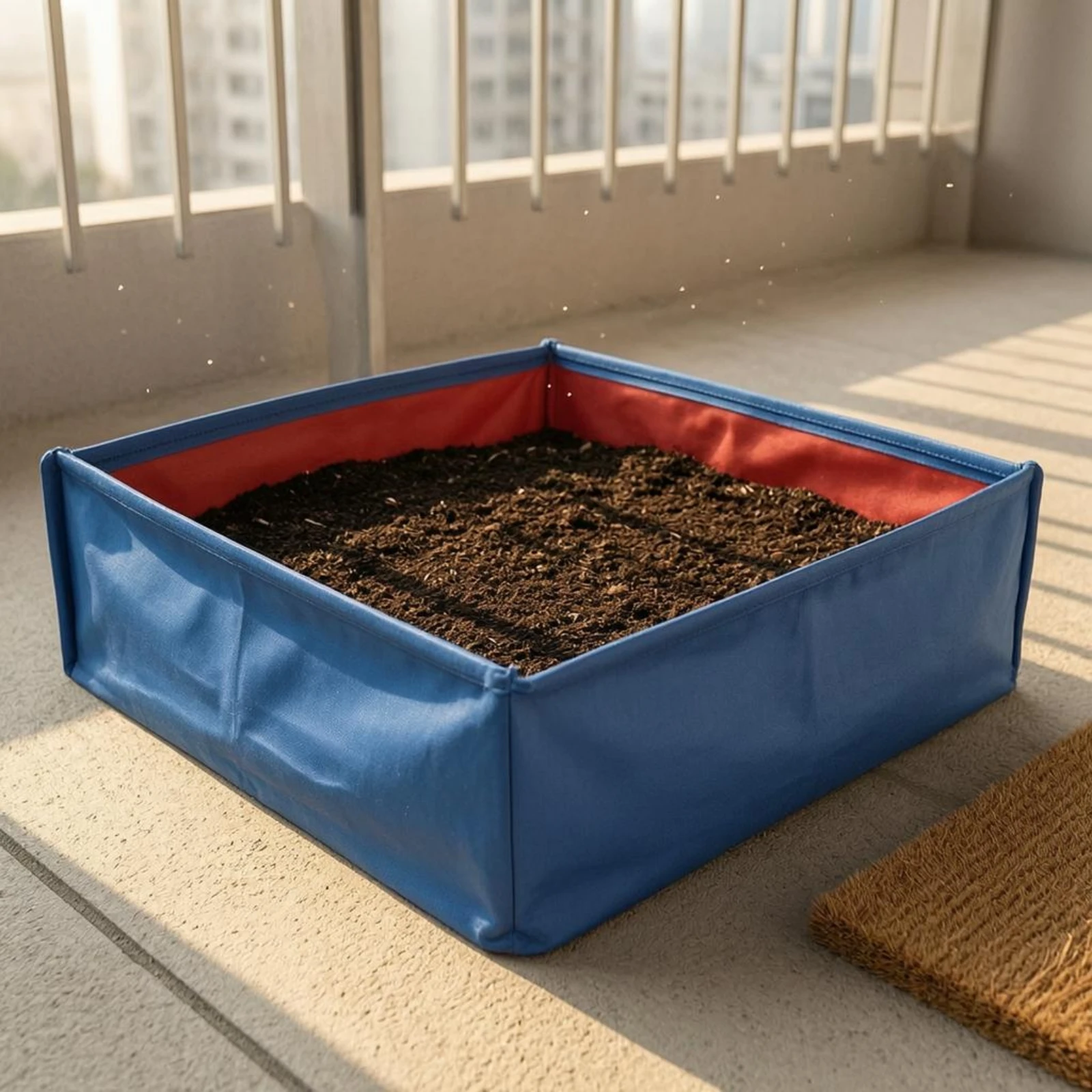 Foldable Planting Box Sun Resistant Square Garden Planter Raised Garden Bed Support Rods Gardening 250 L for Vegetable Growing