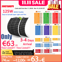 18V Solar Panel 125W 250W Flexible Solar Panels Monocrystaillne Solar Cell 12V/24V Battery Charge 1000W Home System Kits RV Boat