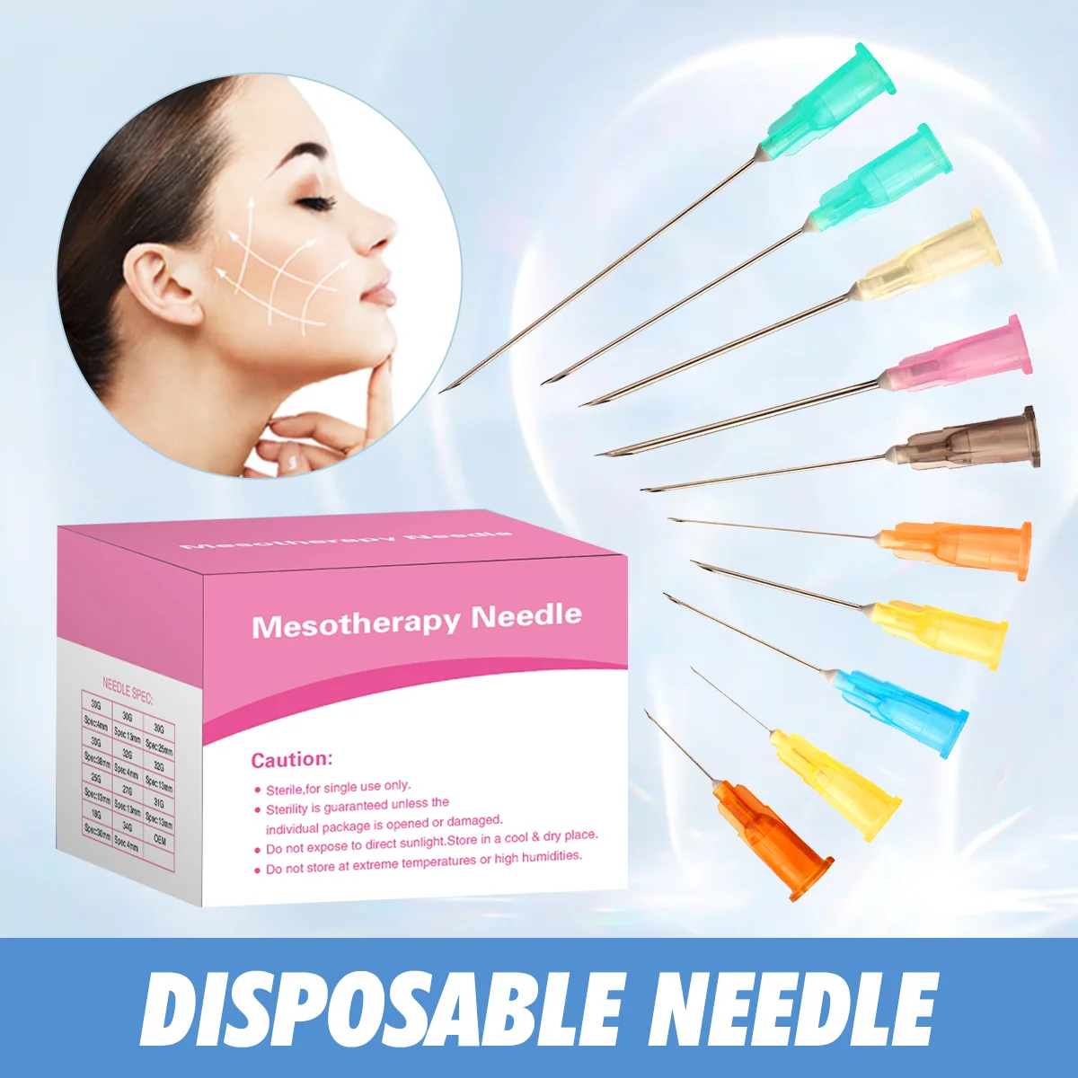 Special Discount 18G 30mm Disposable Meso Needle Sterilized Single Use Tattoo Sharp Beauty Needle For Deep Dermal Fat Transfer
