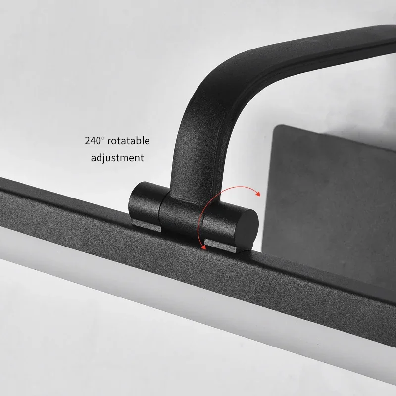 램프 거울 현대 간단한 LED 긴 벽 램프 알루미늄 거울 전면 조명 세면대 화장실 욕실 세면대 메이크업 라이트