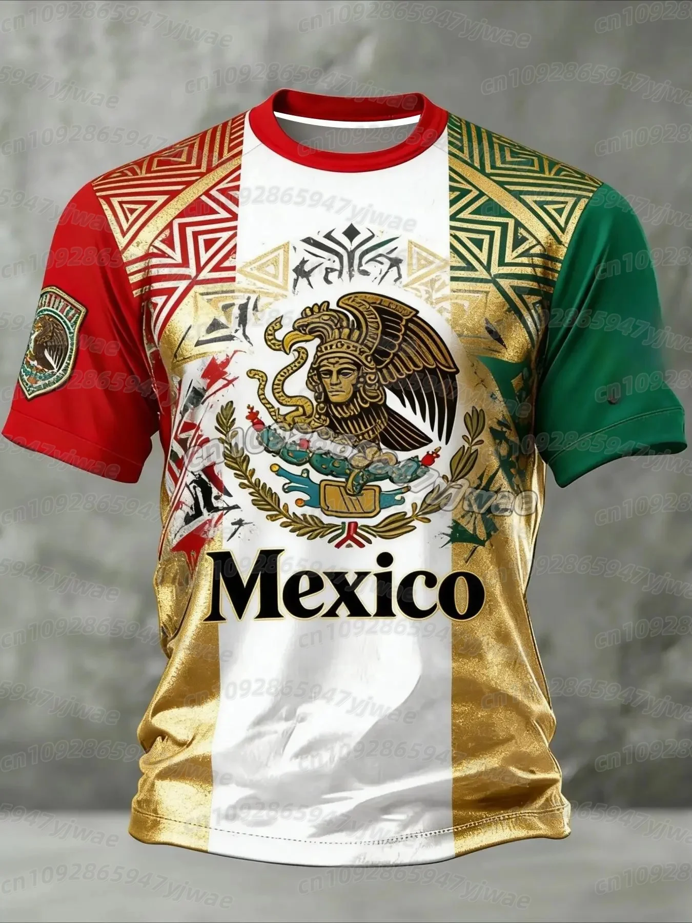 2026 Mexiko Nationalflaggen-Print Herren Damen Kurzarm T-Shirt 3D-Druck Tees Outdoor Fußballtrikot Sport Freizeit Herren Oberteile – Detail 17