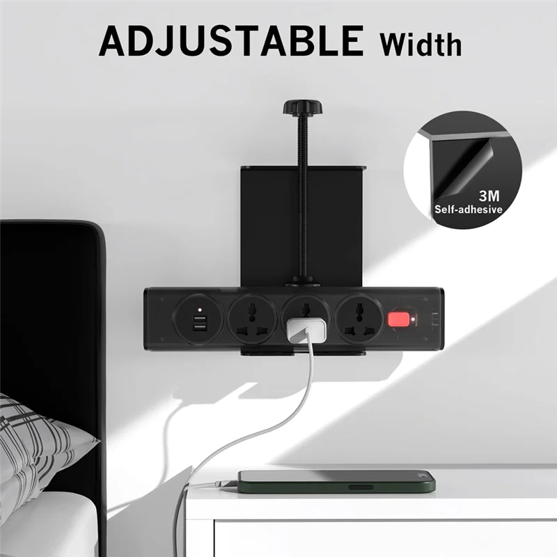 FFYY-ruban de bureau réglable, support de pince de prise de courant de bureau pour bord de bureau, tampons anti-rayures, gestion des câbles