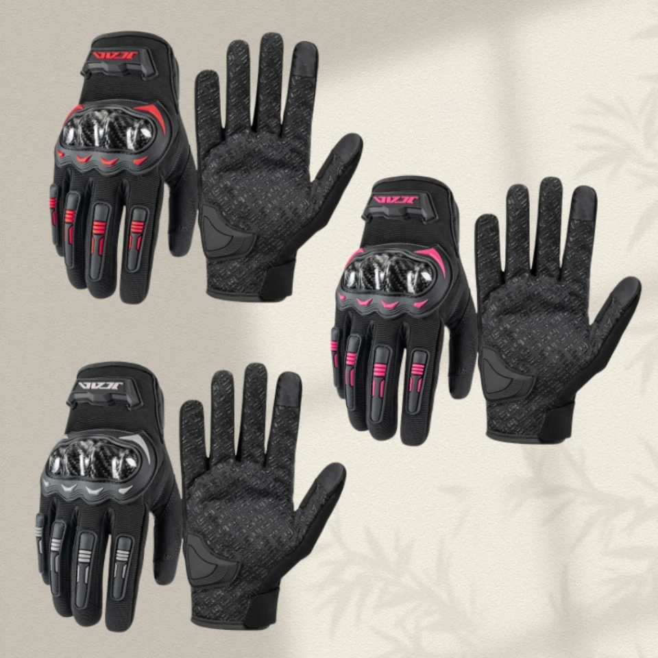 

Летние мотоциклетные перчатки, дышащие, удобные, для езды на велосипеде, с защитой от падения, рыцарские перчатки с сенсорным экраном и полным пальцем ﻿